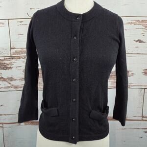 Kate Spade New York Wool Cashmere Cardigan Black XS - FLAW